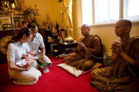 24 Parents Kate and Daneng and daughter Maya Buddhist Blessing Sydney