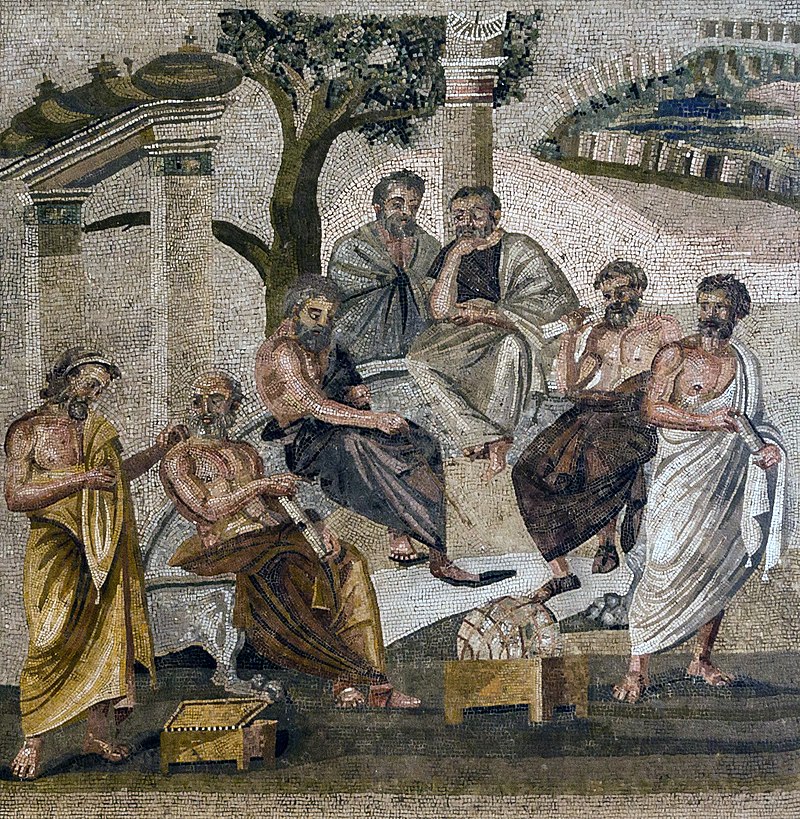 Μωσαϊκό από την Πομπηία που απεικονίζει την Ακαδημία ου Πλάτωνα